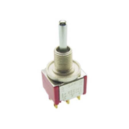 C&K Components Toggle Switch, Spdt, On-Off-On, Latched, 5A, 28Vdc, Solder Terminal, Lever Actuator, Panel M837319211